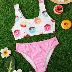Donut print bikini swimsuit